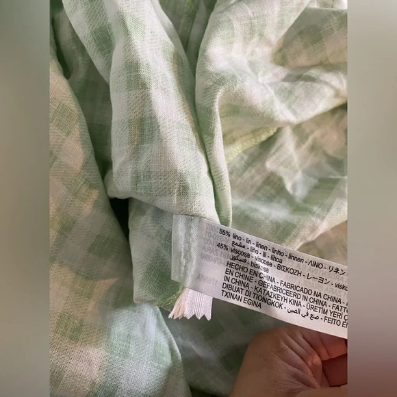 ZARA Gingham Linen Midi Dress - Picture 10 of 16